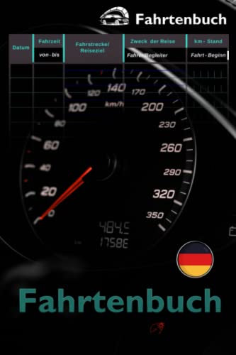 Fahrtenbuch A5: Steuerlicher Kilometer-Nachweis PKW, 111 Seiten 2160 Fahrten, Zur private und geschäftliche Nutzung