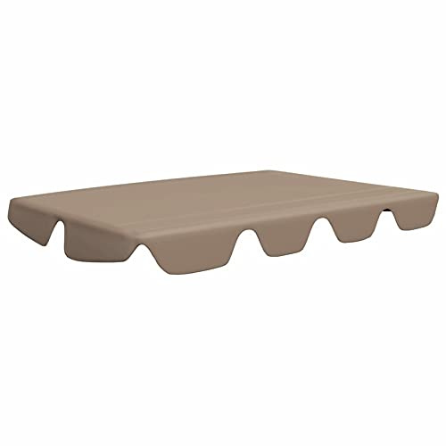 Tidyard Ersatzdach für Hollywoodschaukel 226 x 186 cm, Taupe, Dach für Hollywoodschaukel zwischen 188/168 x 110/145 cm, für den Außenbereich