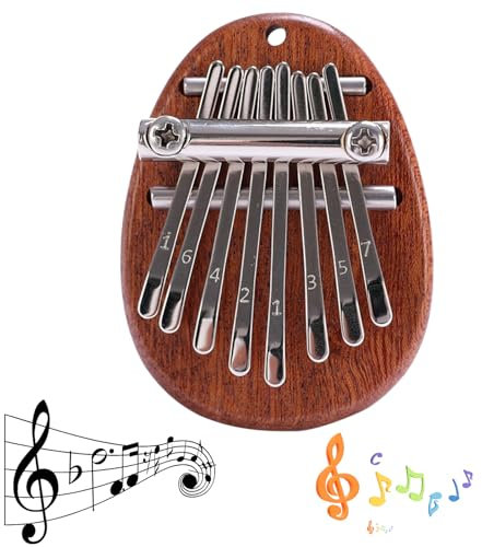 Mini Kalimba Daumenklavier mit 8 Tasten, Tragbares Mini Massivholz Finger Piano, Daumenklavier Kalimba, Marimbaphon Kinder, Finger Percussion, für Anfänger Kinder Erwachsene Geschenk