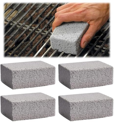 ZEACCT 4 Pezzi Pietra di Pulizia, Mattone per La Pulizia della Griglia, Pietra Detergente per Griglia, Blocco per La Pulizia della Pomice, per La Pulizia della Griglia del Barbecue Macchie