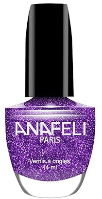 Vernis à Ongles ANAFELI - Violet n° D08 - Pinceau large pour une application facile