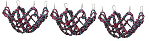 Angoily 3stücke Farbige Kletterseil-hängematte Für Vögel Kreatives Spielzeug Für Papageien Kletterleiter Pet Climbing Net Für Mittelgroße Und Große Papageien Schwarz