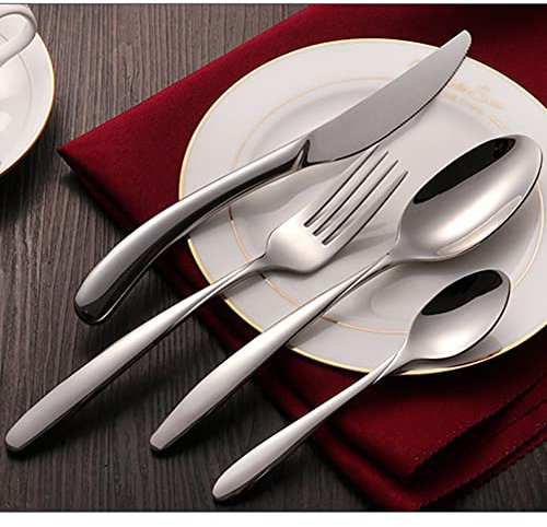 48-teiliges exquisites Silberbesteck-Set, Besteck-Set aus Edelstahl, Besteck-Set für 12 Personen, Gabel, Löffel, Messer-Set, Essbesteck-Geschirr-Set für Küchen, spülmaschinenfestes Küchengeschirr für