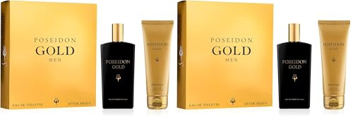 Poseidon Gold Pack Eau de Toilette y After Shave 150 ml, Embalaje puede variar (Paquete de 2)