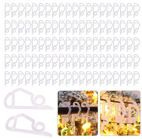 Bomiclss 100Pcs Christmas Light Gutter Hooks,Gutter Clips for Outdoor Lights Hanging Outside String Lights Seasonal Fairy Light,Light Hooks for Outside String Lights on Wedding Home Garden Decor