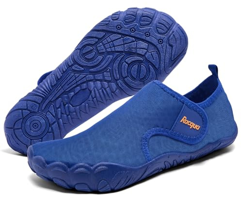 Racqua Men Sea Breathable Boat Shoes Swim Quick Dry Pool Surfing Water Shoes Hiking Slip On Barefoot Women Beach Outdoor Diving Barefoot Shoes Blue UK13