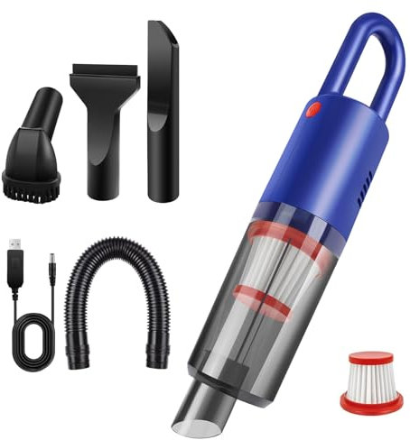 Handheld Vacuum Cleaner Cordless, 3 in 1 Car Vacuum Cleaner Battery with USB-C Quick Charge, Multifunctional Mini Vacuum Cleaners with Washable HEPA Filter and 7500PA High Suction for Car/Office/Home