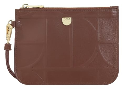 DUDU Pochette Donna da Polso in Pelle Stampata, Pochette a Mano da Borsa – Elegante, Compatta e Pratica per Carte, Monete e Piccoli Oggetti Chocolate_Lilac