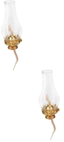 Amosfun 2 Juegos Lámpara De Queroseno Retro Bombilla Chimenea De Lámpara De Aceite Linternas Aceite De Lámpara De Parafina Lámparas Combustible Lampara Retro Quemador Recargable Planchar