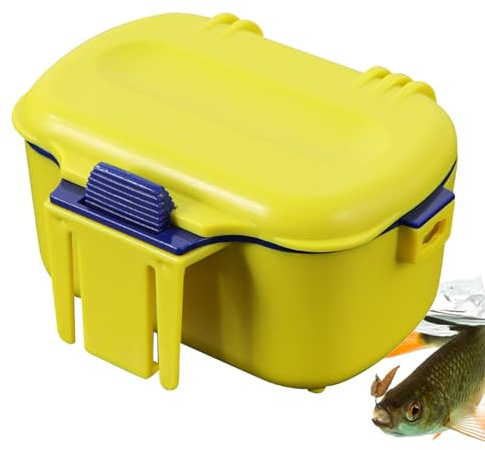 Boîte d'appâts à rouges - Récipient à appâts de pêche isolés avec longe | Case de stockage de à eau compacte, porte-appâts portable pour les leurres, les asticots et les insectes, les access