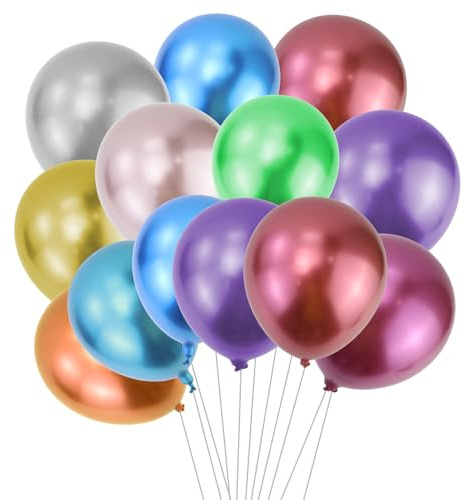55pcs Globos Metálicos Multicolores,30,5cm,Pulgadas Cromados Coloridos Arcoíris Globos,decoración de cumpleaños,globos de helio para niñas, globos para mujeres, para bodas, baby shower, fiestas