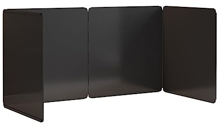 Protection contre les éclaboussures de cuisinière Grille anti-éclaboussures de graisse en acier au carbone noir, plusieurs tailles, 2 côtés, 3 côtés, 4 côtés(4 sides 90x45x45cm)