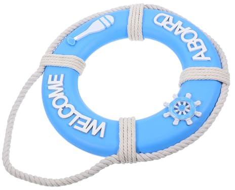 DONFAMDS Nautical Life Ring Wall Art Mediterranean Style Hanging Lifebuoy Decoration for Home Bar Nursery Sturdy Beach Wall Decor with Quick Installation