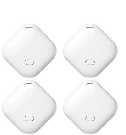 4 rastreadores GPS Inteligentes con Bluetooth Que Funcionan la aplicación Find My ITag, Dispositivo recordatorio antipérdida, localizador MFI, de Llaves Coche, buscador Mascotas y niños(4PCS White 1)