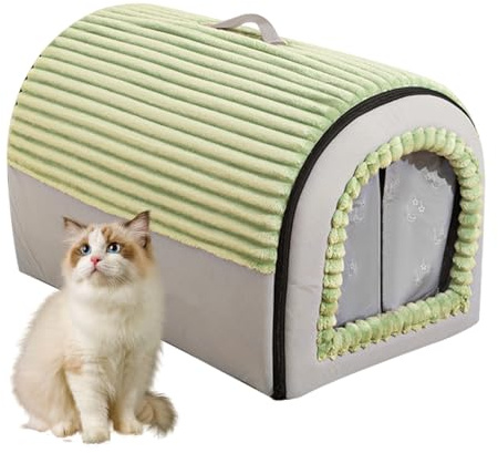 Cama para Gatos De Tipo Cueva Cerrada | Casa Desmontable,Cama Tienda Casa Lavable para Gatos - para Cachorros En Hogar Sala De Estar Dormitorio Área De Juegos Apartamento