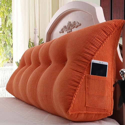 Dreieckiges Keil-Kopfteil-Kissen, Cord, Rückenlehnenkissen zum Lesen, stützendes Dreieck-Positionierungskissen für Tagesbett, 2 Stück (180 cm)