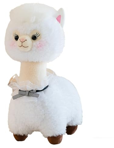HOMEXYLYL Alpaka Kuscheltier, Weiches Kawaii Lama Kissen Plüschtier für Mädchen Geschenk für Geburtstag Weihnachten Und Zuhause Sofa Dekoration(White)
