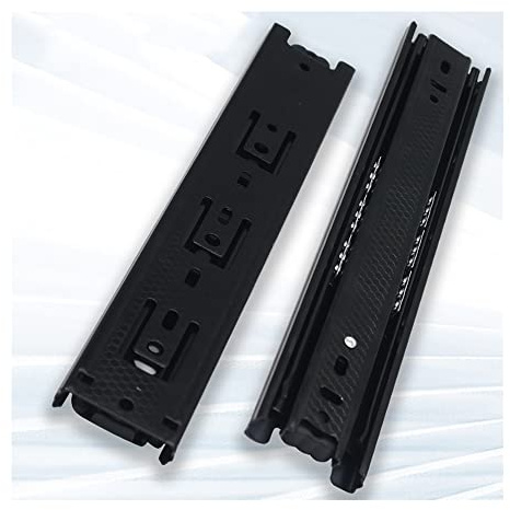 Guide per cassetti, 1 paio di guide per cassetti con chiusura ammortizzata da 30,5 cm, estensione completa, guide per cassetti, montaggio laterale a sfera, montaggio laterale, colore nero, 450 mm