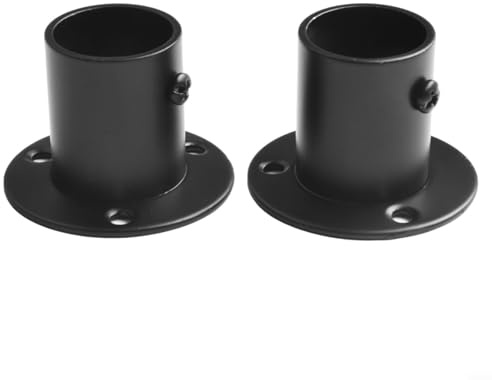 2 Stück Stahl Kleiderstange Halterung Flanschstützen für Stangenstange Sockelenden Praktisch für Balkon und Badezimmer (25mm)