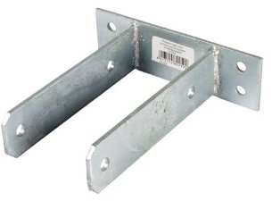 MEIN GARTEN VERSAND U-Pfostenträger 9x9 cm aus feuerverzinktem Stahl | zum Aufschrauben auf Beton | Pfostenanker 90x90 | U-Pfostenhalter für Holzpfosten | Pfostenschuh | Balkenschuh