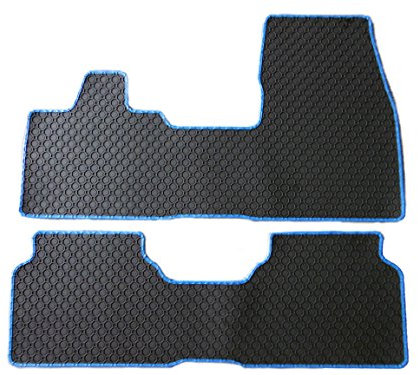 Original Thomatex Gummimatten / Gummi - Fußmatten, Rand Kunstleder blau