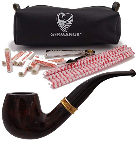 GERMANUS Pfeife Luxe, 10095-4, Made in Italy, gebogen
