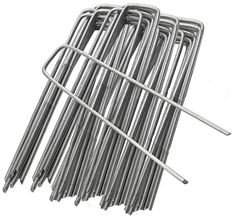 IME Garten Heringe Erdanker Verzinktem Erdnägel Stabile Bodenanker Zeltheringe Landschaft Heftklammern für Unkrautvlies Camping Gartenvlies Anker Zaun Netz 15 cm Lang (20 Stück)