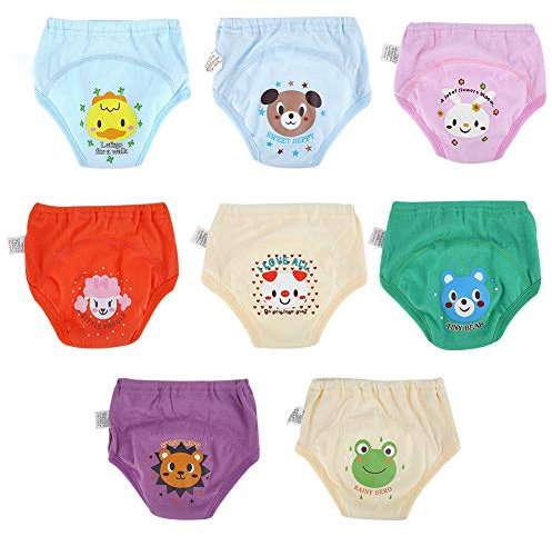 8 Stücke Baby Töpfchen Unterwäsche Trainingshose für Kleinkinder Kleinkinder Mädchen Cartoon Nette wasserdichte Windeln 4 Schichten(80)