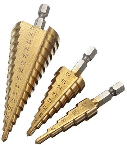 TuToy Hss-Sechskantschaft-Pagoden-Stufenbohrer von 4-12/4-20/4-32 - 4-32 mm