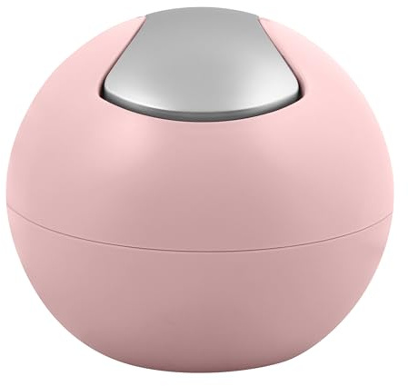 Spirella Kosmetikeimer 1 Liter Abfalleimer Schwingdeckeleimer Tischabfalleimer Bowl Rosa matt, Rose Mat