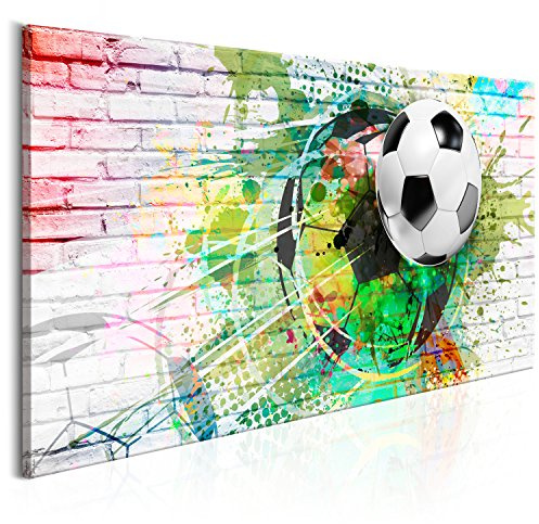 murando - Leinwandbild Fussball 120x60, 120x60 cm, 1-teilig, Schlafzimmer | Hochwertige Leinwand, sofort aufhängbar, ideal fürs Wohn- oder Schlafzimmer, wasserfest und lichtecht, langlebig, stilvoll