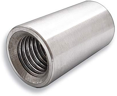 Manguito de rosca M8 x 20, redondo, acero inoxidable A2, tuerca de unión, tuerca larga V2A, versión redonda (10, M8 x 20)