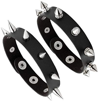 Manfnee 2 STÜCKE Leder Manschette Armband Punk Armband Rock Armband für Männer Frauen Einstellbar