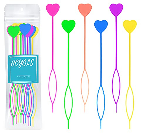 Hoyols Lot de 12 perles rapides pour tresses de cheveux, outil pour charger des perles sur les cheveux des enfants et des filles, pour queue de cheval