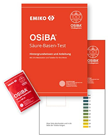 Emiko - Messstation Urin pH-Wert - 100 Messstreifen; Analyse des Urin-pH-Wertes zur Kontrolle des körpereigenen Säurespiegels - Stufe 1 OSIBA Vitalsystem