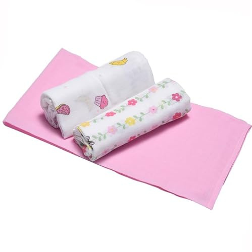 Ellepi Disney Musselin-Tücher aus Bio-Baumwolle, 3er-Set, 70 x 70 cm, Minnie