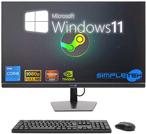 SIMPLETEK - All in One i7 10° Gen AiO 27 Windows 11 Pro 32GB RAM SSD 2TB con GPU GTX1650 4GB WiFi6 + BT 5.2 + Webcam | Ideale per Editing/Gaming