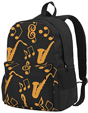 StOlmx Musical Notes Treble Laptop Rucksack, Reiserucksack, Große Wickeltasche, Arzttasche, Schwarz , One size