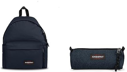 EASTPAK Padded Pak'r Sac à Dos, 40 x 30 x 18 cm, 24 L, Ultra Marine & Benchmark Single Trousse, 21 cm, Bleu (Triple Denim)