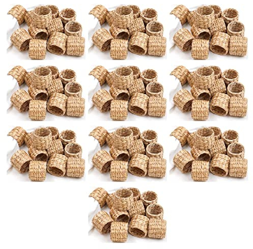 TsoLay 120 servilleteros de jacinto de agua, servilleteros rústicos para fiesta de cumpleaños, decoración de mesa de cena