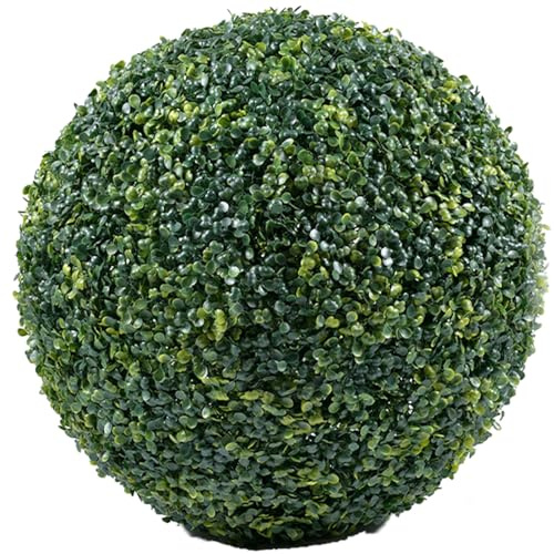 MHUQIA Künstliche Mini-Kunstgras-Pflanzenkugel Buchsbaumkugel Künstliche Topiary-Kugel for Den Innen- Und Außenbereich 48cm, UV-beständig Dekorative Grünkugel Garten-Hochzeitsdekoration