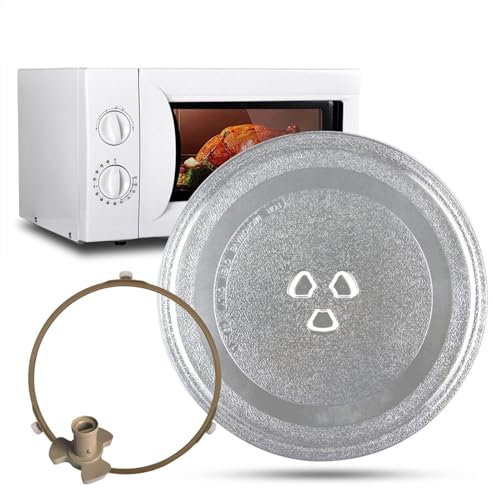 WORDFUN Microwelle Ersatzteller, GlasDrehscheibe, Glasdrehteller Für Mikrowellen, Mikrowellenzubehör, Glastablett, Hitzebeständig, Mikrowelle Drehring, 24.5cm 25.5cm 27cm 31.5cm