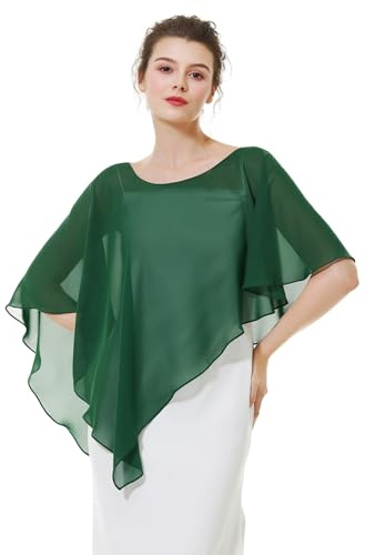 BEAUTELICATE Damen Chiffon Schal Stola Eleganten Cape Umhang für Braut Sommer Hochzeits Festliche Abendkleid