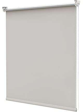 Deswell Verdunkelungsrollo Klemmfix ohne Bohren & mit Bohren Creme B120 x H170 cm(Stoffbreite 115cm) Thermorollo Sichtschutz Sonnenschutz, Klemmrollo Wandmontage Seitenzugrollo für Fenster