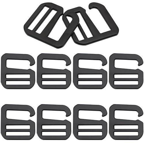 Bhina 10 Stück 38mm G Haken Schnallen Verstellbare Schnallen aus Zinklegierung Rucksack Gepäckgurt Schnalle Gurtschnalle Clip Schnellverschlüsse für Rucksackgurte Outdoor Karabiner Hardware Zubehör