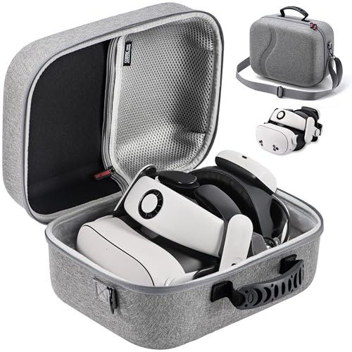 DEVASO Große Tasche für Meta Quest 3S/Quest 3, Reisen Lagerung Tragetasche Kompatibel mit BOBOVR S3 Pro Akku Elite Strap und Anderem Zubehör, Reisen und Aufbewahrung Tasche für Oculus Quest 3S