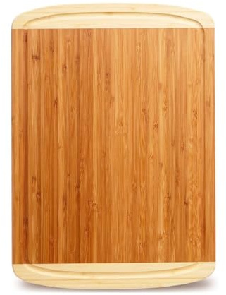 Tabla de cortar de bambú extra grande para carne, queso y verduras, tabla de cortar de madera prémium para el hogar, duradera y respetuosa con el medio ambiente
