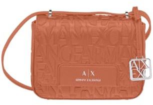 Armani Exchange Women's Essential, Liz pebble embossed logo crossbody bag, Red, one size