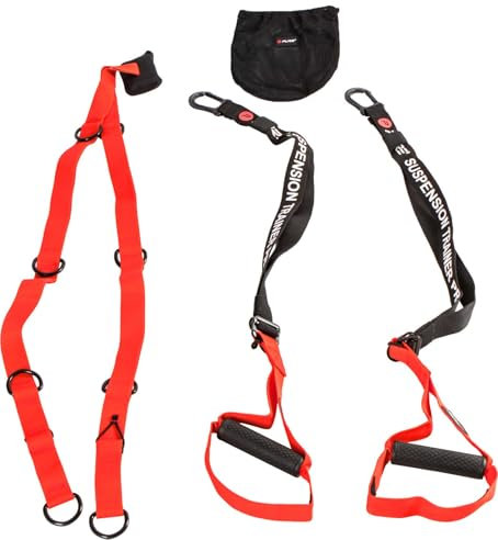 Pure 2 Improve Schlingentrainer für Zuhause - Sling Trainer Set mit Türanker und Tragetasche - Verstellbarer Gurt mit Karabinerhaken - Für Ganzkörpertraining und gezielte Muskelgruppen geeignet
