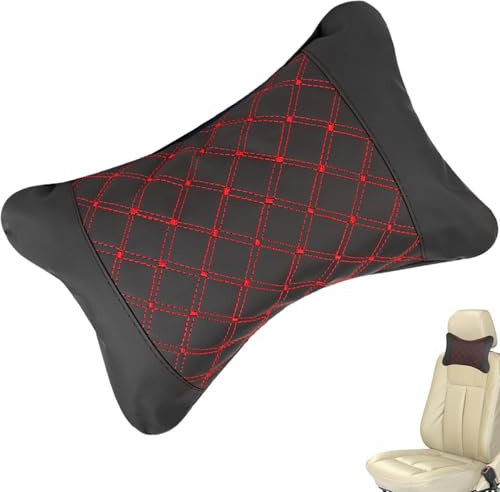 Almohada cervical para el reposacabezas del coche, cojín cervical de cuero para el reposacabezas del coche, protección de la columna cervical para el conductor o el pasajero, cómodo, suave y